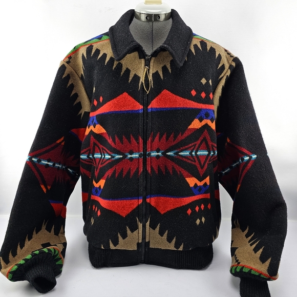 Pendleton High Grade Westernwear Med. Aztec Southwestern Jacket Vintage Wool